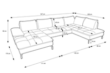 Izvelkamais stūra dīvāns VESPA U2