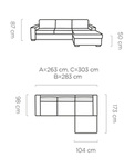 VANILLA L160  stūra dīvāns