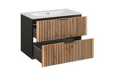 XILO BLACK WOTAN 82-80-D-2S Piekaramais vannas istabas skapītis izlietnei